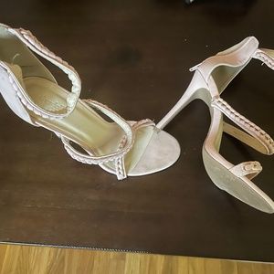 Pink strappy heels